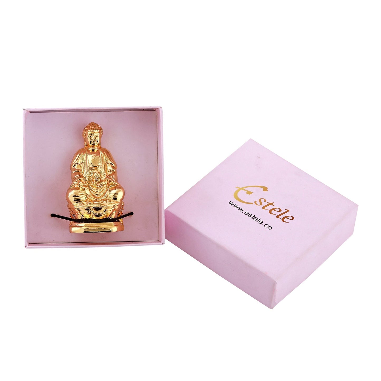 Estele Gold-Polished Lord Gautam Buddha Mediatating Idol statue for Home Décor/Gifts - Swadesiicart