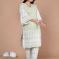 Miravan Women's Green Embroidery Chikankari Kurta And Palazzo | Swadesiicart