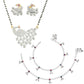 AanyaCentric Gold-Polished Mangalsutra Pendant Earring Set & Silver Plated Anklet