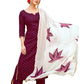 Malishka Women's Wine Cotton Printed Kurta Palazzo Set With Dupatta - Wine - Malishka