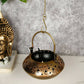 CraftVatika Gold-Toned Metal Degchi Hanging Tealight Candle Holder | Swadesiicart