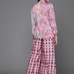 Ahalyaa Women Printed Crop Top with Palazzos & Jacket - Multi Color - Swadesiicart