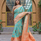 Vamsee Madhavi Sea Green Soft Silk Saree - Swadesiicart