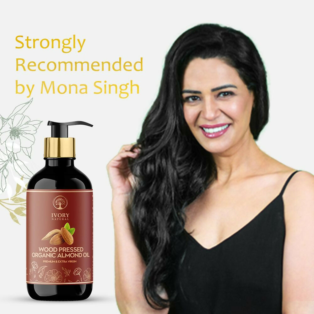 Ivory Natural Wood Pressed Organic Almond Oil , Premium Extra Virgin Oil - For Radiant Skin, Hair Wellness | Swadesiicart