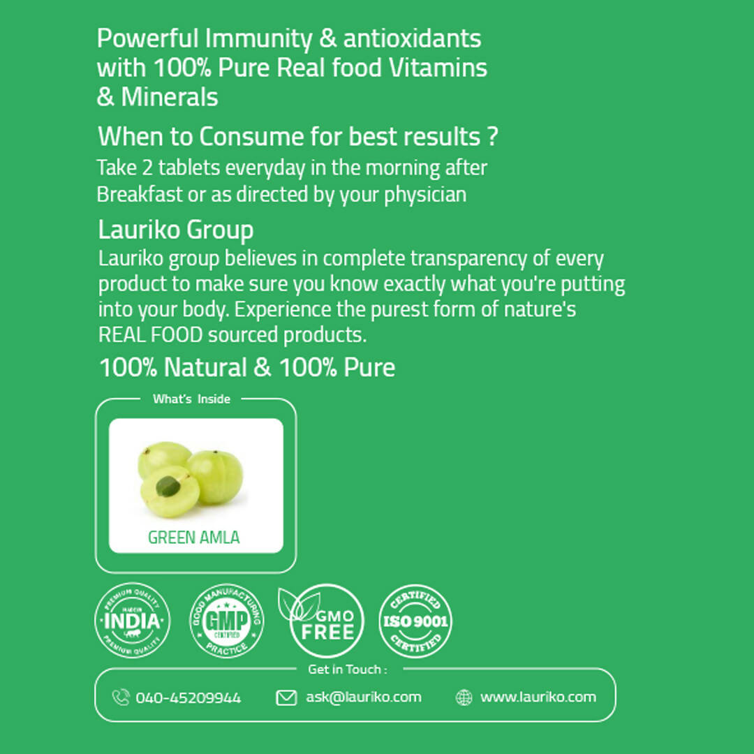 Laurik Plant Based Vitamin C With Zinc Supplements Tablets For Men & Women | Maintain Energy Levels & Boost Immunity | Swadesiicart