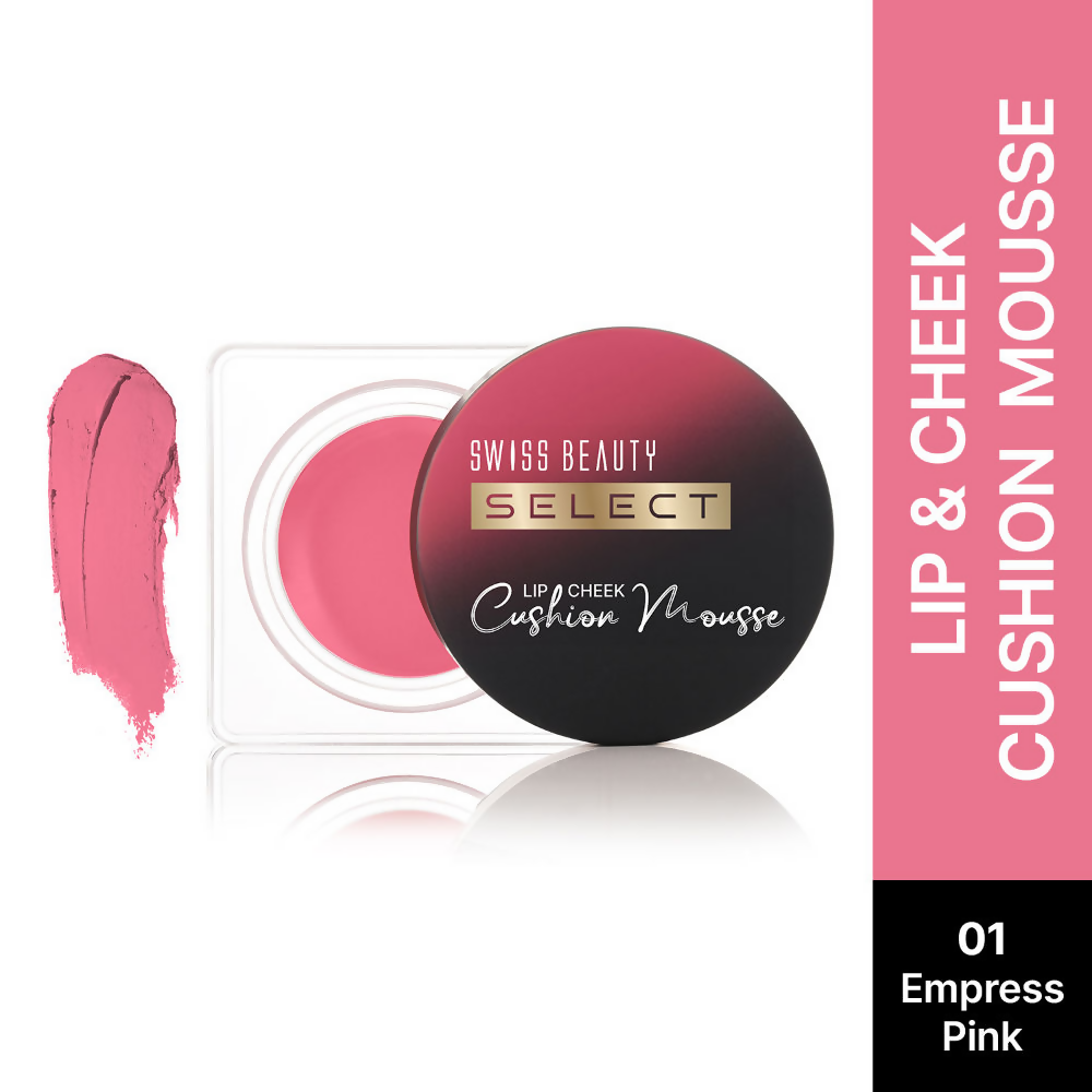 Swiss Beauty Select Lip And Cheek Cushion Mousse With Vitamin E - 1 Empress Pink | Swadesiicart