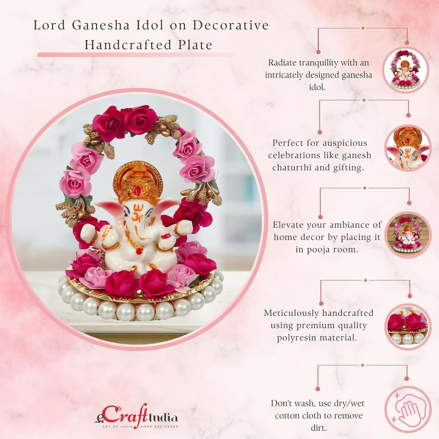 eCraftIndia Lord Ganesha Idol - Swadesiicart