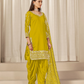 Anaita Yellow Roman Silk Stitched Suit with Embroidery & Real Mirror Work