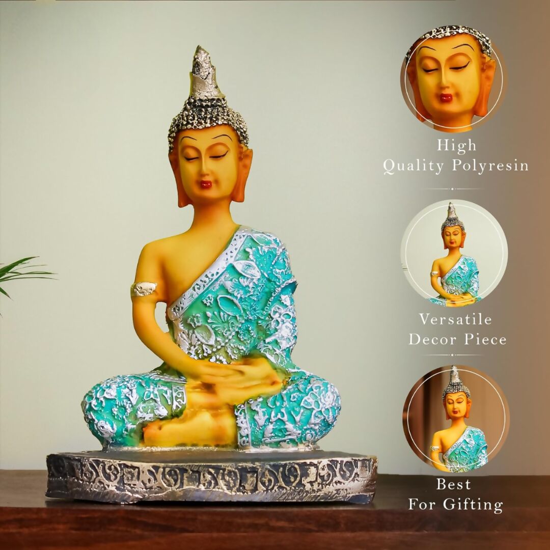 The Earth Store Poly Resin Sitting Peaceful Bhudha Idol - Swadesiicart
