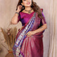 Aastha Fashion Purple Tissue Silk Paithani Woven Saree
