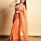 Vamsee Orange Georgette Designer Saree - Swadesiicart