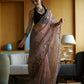 Vamsee Avantika Brown Organza Saree - Swadesiicart