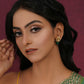 Emerald Stone Kundan Studs (Gold) - Ruby Raang - Ruby Raang Studio