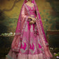House of Panchhi Pink Pure Silk Moti & Zarkan heavy embroidery Lehenga choli & Dupatta | Swadesiicart