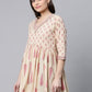 Ahalyaa Women Beige Pure Cotton Printed Tunic | Swadesiicart