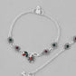 VOJ Set of 2 Traditional Multi Color Stone Studded Designer Anklet - Swadesiicart