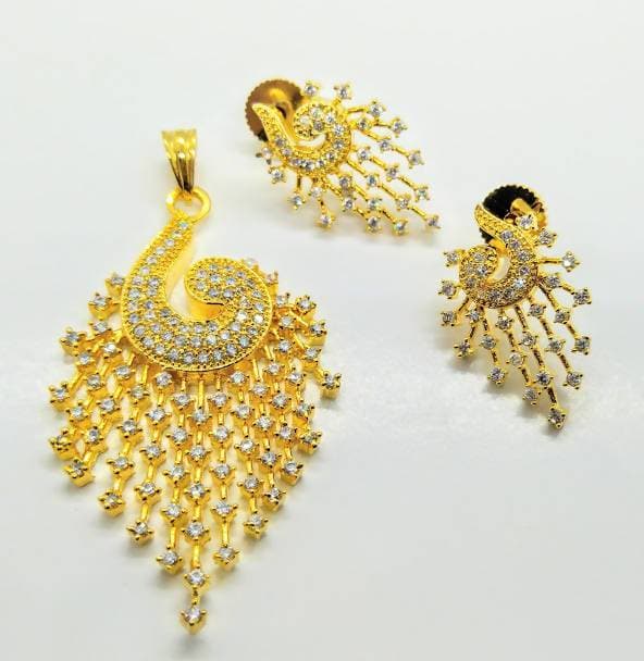White AD Designer Pendant Set | Swadesiicart