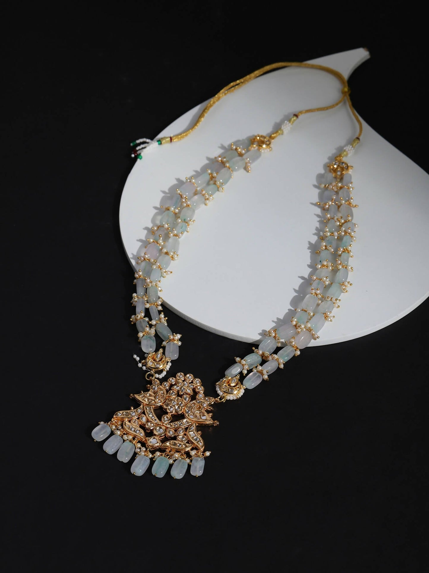Gold-Toned White Brass Gold-Polished Necklace - Ruby Raang | Swadesiicart