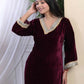 Miravan Women's Wine Embroidered Velvet Co-ord Set - Swadesiicart