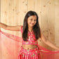 Aayaa Designer Printed Silk Embroidery Kids Lehenga Choli - Pink