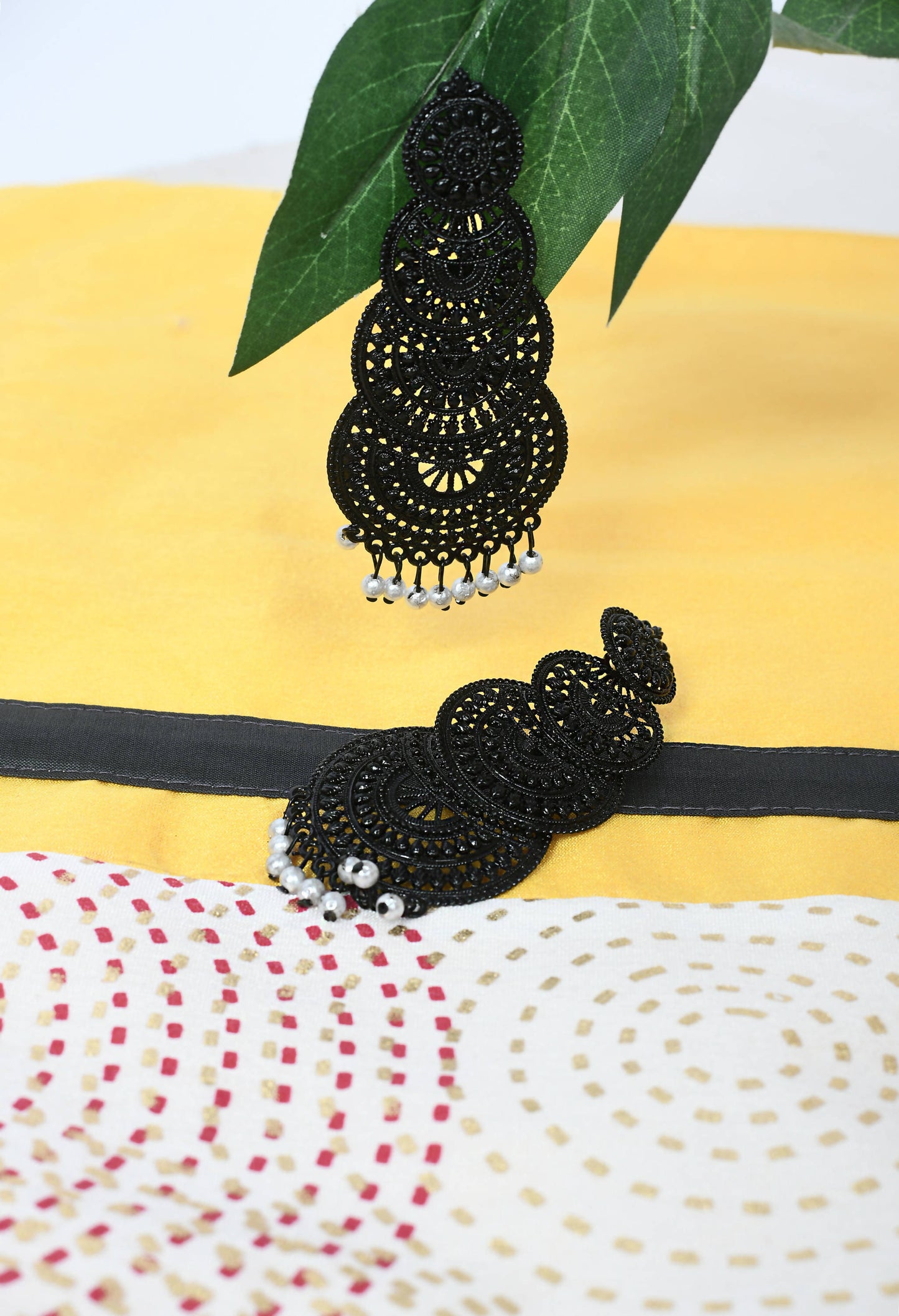 Mominos Fashion Johar Kamal Women's Latest Design Black Color Earrings - Swadesiicart