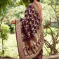 Joban Fashion Wine Banarasi Soft Pure Handloom Banarasi Silk Saree | Swadesiicart