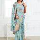 Shree Shyam Fashion Linen Cotton Sky Blue Saree