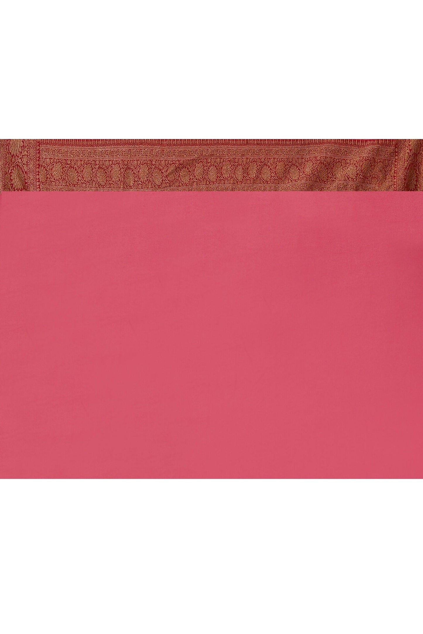 Joban Fashion Rouge Pink Crepe Chiffon Pure Handloom Banarasi Silk Saree | Swadesiicart