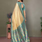 Aastha Fashion Cream Tissue Silk Paithani Woven Saree