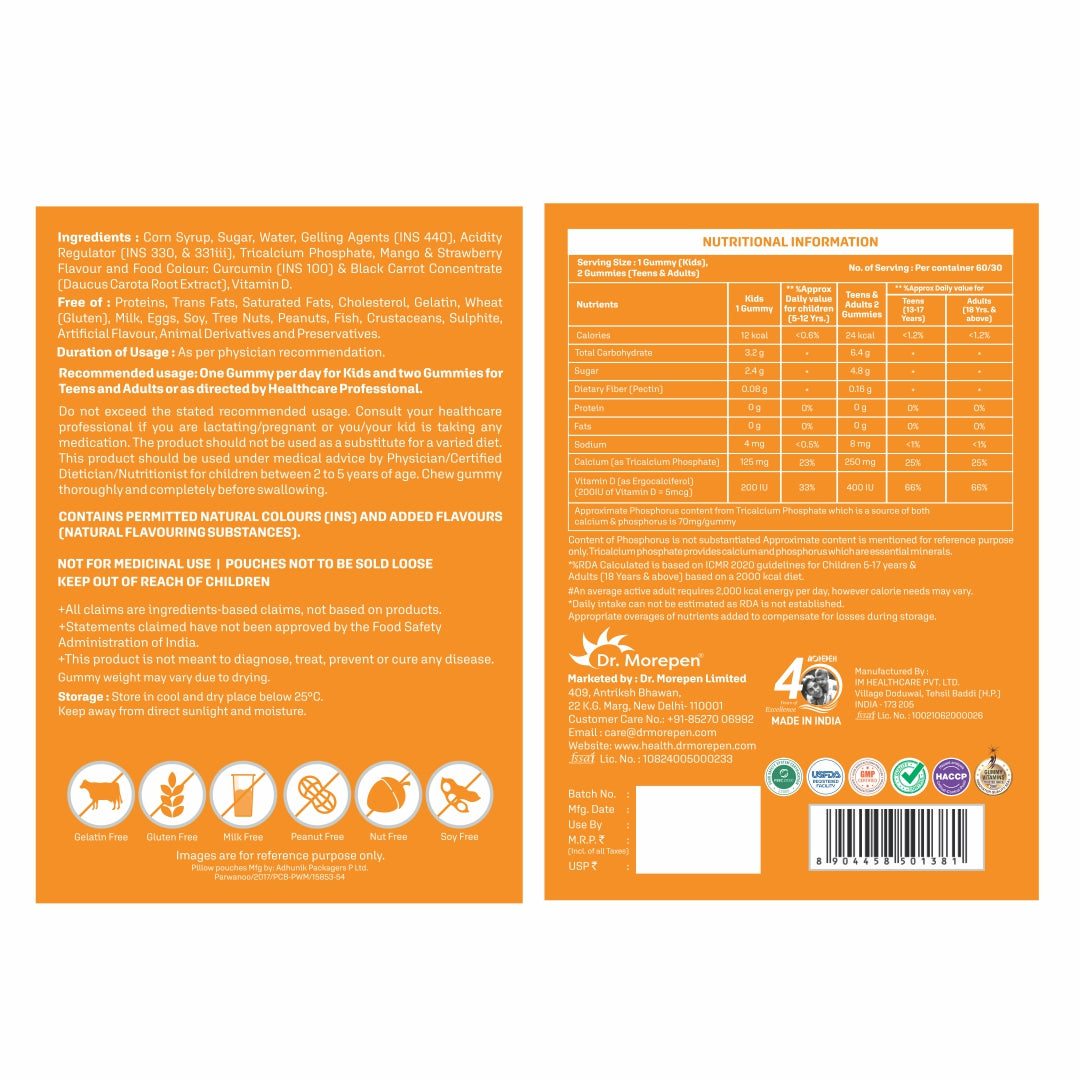 Dr Morpen Bone Support Gummies | Swadesiicart