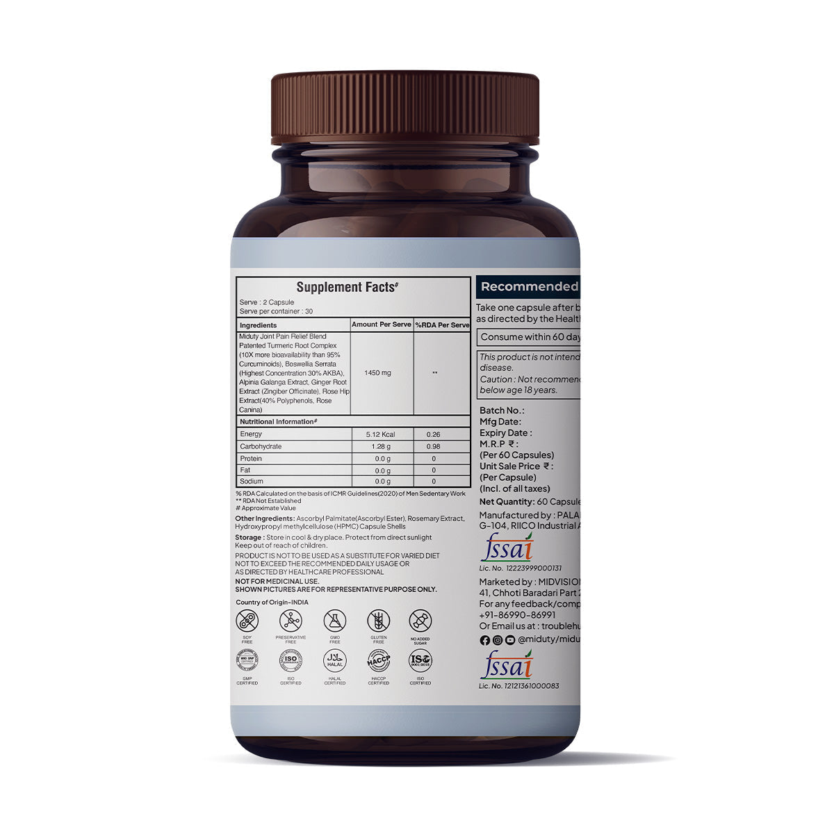 Miduty by Palak Notes Joint Pain Relief Capsules - Swadesiicart