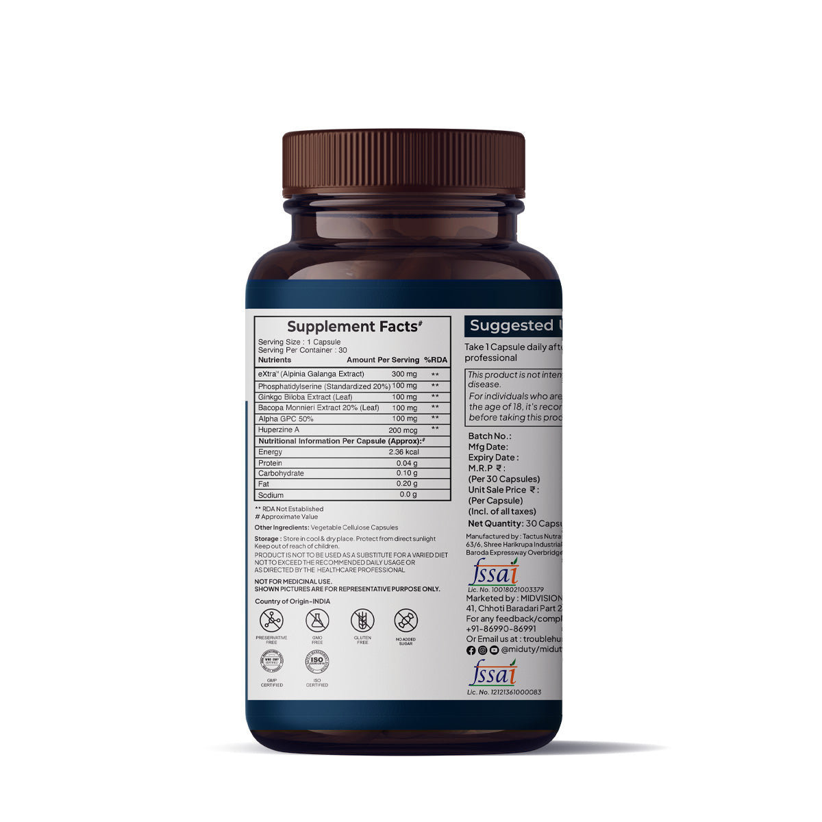 Miduty by Palak Notes Memory & Focus Capsules - Swadesiicart