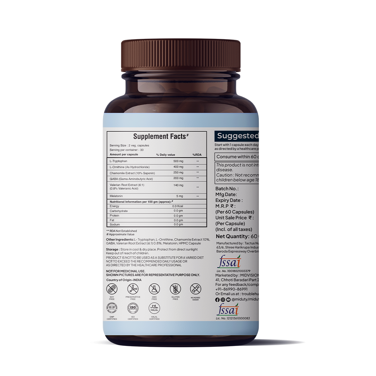 Miduty by Palak Notes Sleep Well Capsules - Swadesiicart