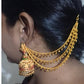 Jewel City Antique Gold Temple Jhumka Earrings - Traditional South Indian Wedding Jewelry Set with Ear Chain | Swadesiicart