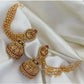 Jewel City Antique Gold Temple Jhumka Earrings - Traditional South Indian Wedding Jewelry Set with Ear Chain | Swadesiicart