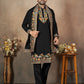 Anaita Black Embroidery & Sequence Work Silk Straight Kurta Set