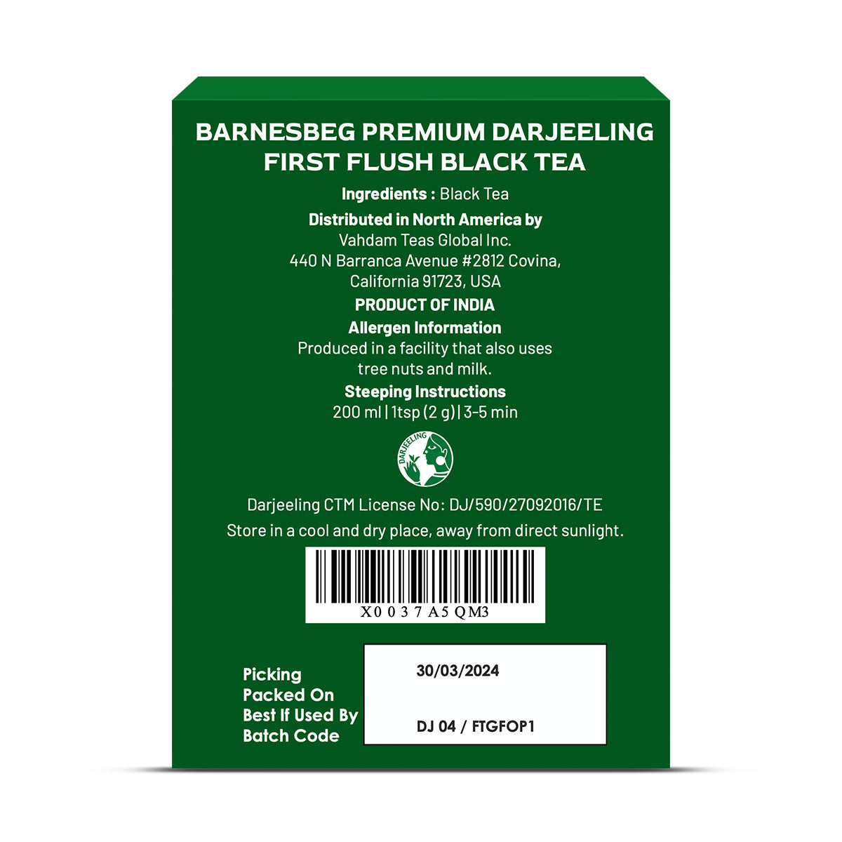 2026 Barnesbeg Premium Darjeeling First Flush Black Tea FF BT-100g