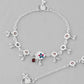 VOJ Set of 2 Stone Studded Circular Shaped Traditional Anklet - Swadesiicart