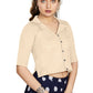 Aastha Fashion Women's Women's Off White Art Silk Button Readymade Blouse