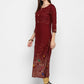 NOZ2TOZ Women's Maroon Printed Kurta- (1pc set) - Swadesiicart