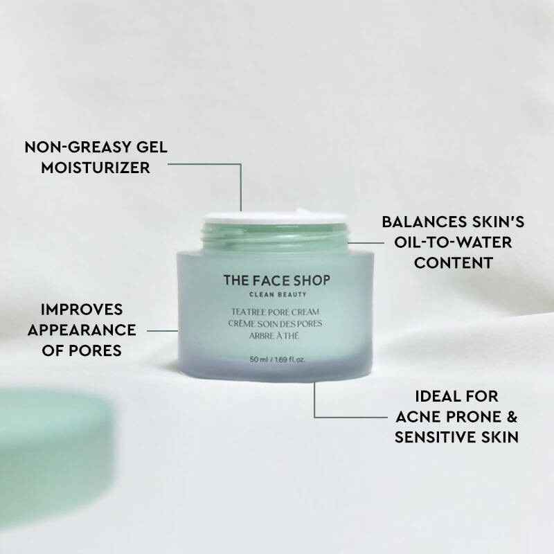 The Face Shop Tea Tree Pore Cream For Oily & Acne Prone Skin - Korean Skincare | Swadesiicart