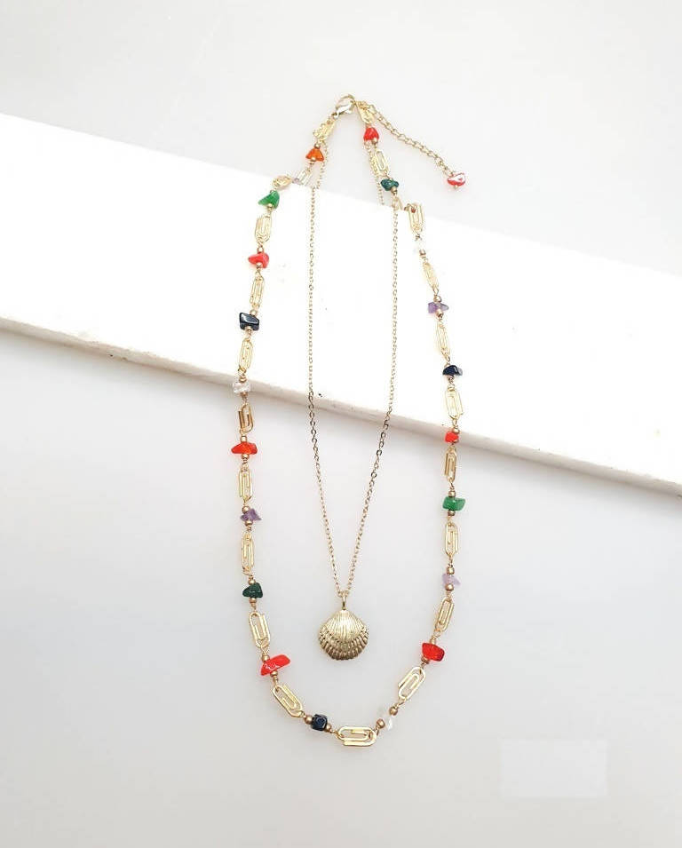 Bling Accessories Uncut Natural Stone Chips Necklace | Swadesiicart
