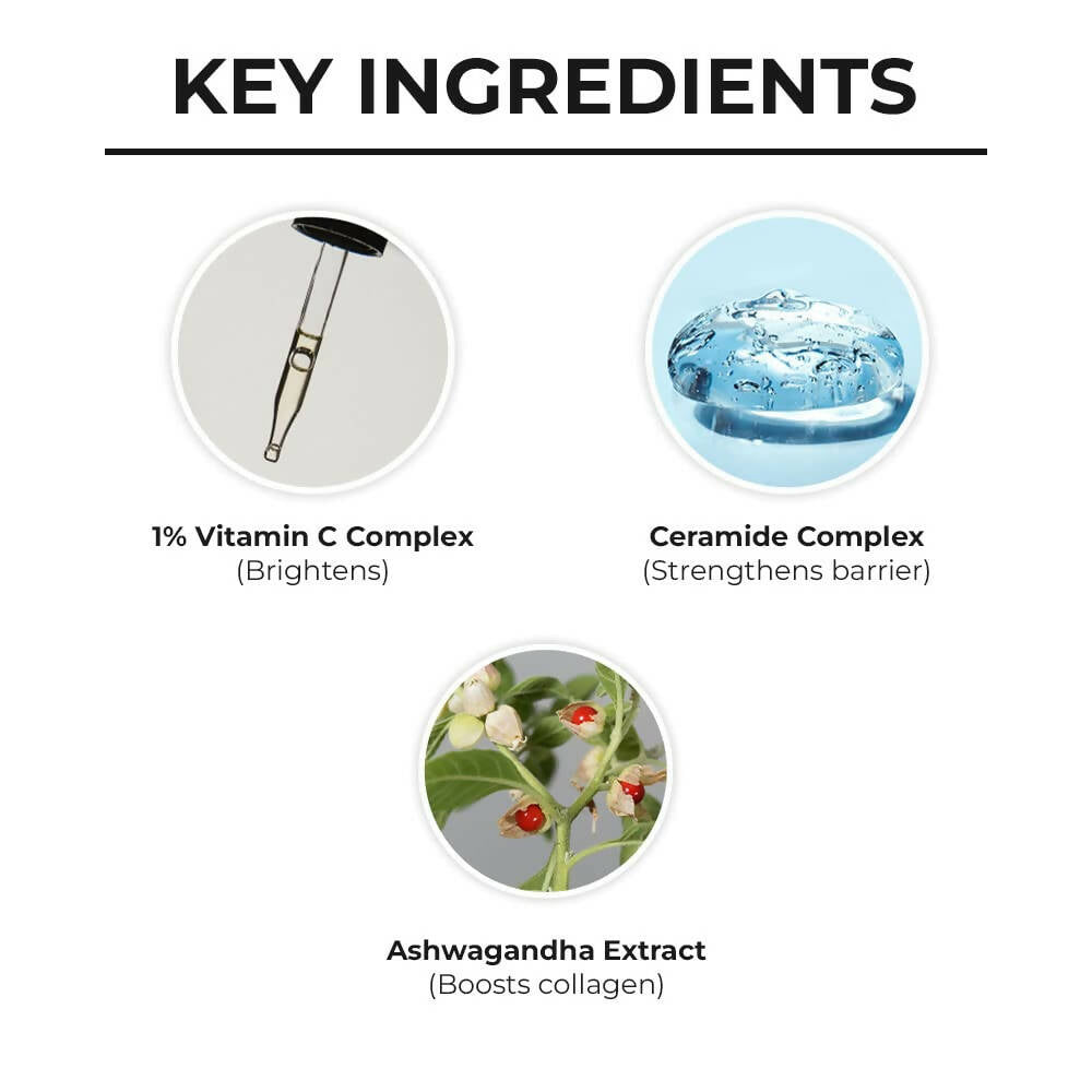 Dr. Sheth's Ceramide & Vitamin C Oil Free Moisturizer Hydrate & Brighten Skin With Vitamin C, Ceramide & Ashwagandha, For All Skin Types - Swadesiicart