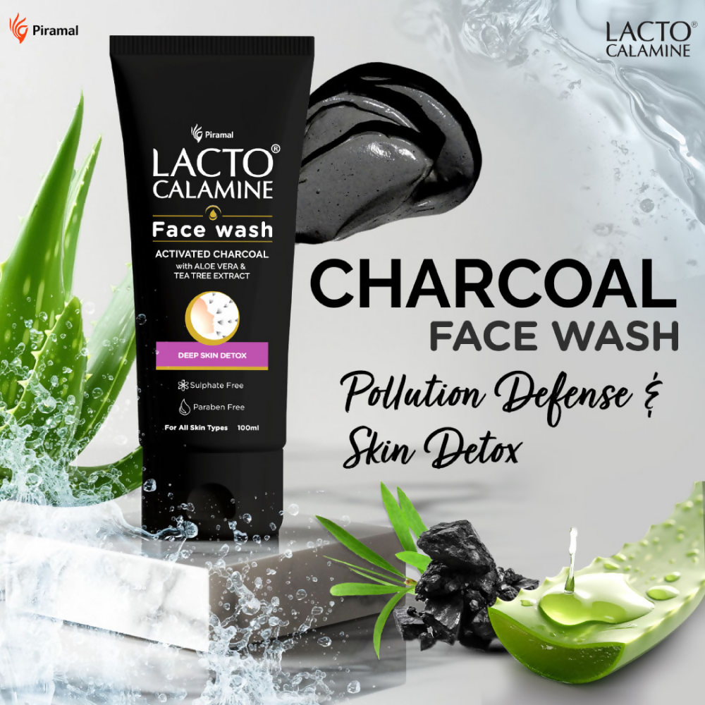Lacto Calamine Activated Charcoal Face Wash - Swadesiicart