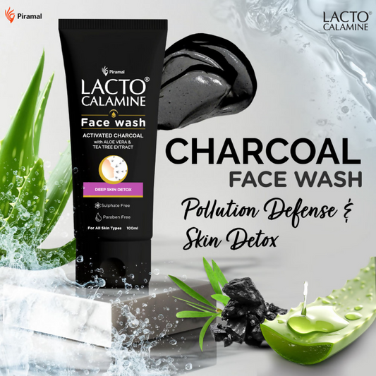 Lacto Calamine Activated Charcoal Face Wash - Swadesiicart