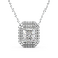 Cauer Elegant Radiant Moissanite Pendant Chain 14K Sterling Silver White Gold Plated | Swadesiicart