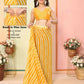 Yellow Georgette Designer Printed Ready To Wear Saree - Elite | Swadesiicart