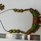 Terracotta Light Green and Gold Tribal Theme Necklace Set with Ear Hangings