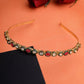 NVR Women's Multi colour Kundan Gold-Polished Embellished Hairband - Swadesiicart