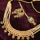 Tehzeeb Creations Golden Plated Necklace With Stone And Pearl Studded | Swadesiicart